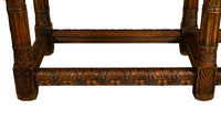 Large Antique Renaissance Carved Walnut Refectory Dining Table by Kittinger 1915