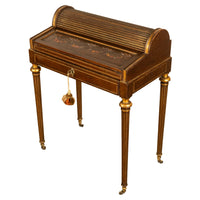 Antique 19th Century French Gilded & Painted Cylinder Desk by Paul Sormani 1875