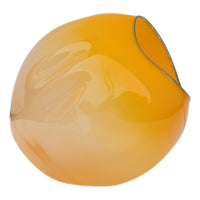 Dale Chihuly Hand-Blown Mango & Teal Lip Glass Basket Sculpture Signed & Dated, 2000