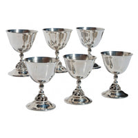 Set of Six Mid Century Modern Alphonse La Paglia Sterling Silver Wine Goblets