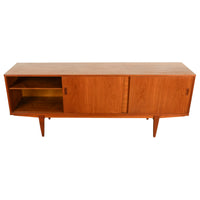 Mid Century Modern Danish Teak Logn John Credenza Sideboard by Lyby Mobler 1960s
