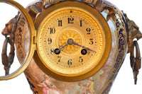 Antique French Sèvres Porcelain G. Poitevin Ormolu Japy Freres 8 Day Clock 1875