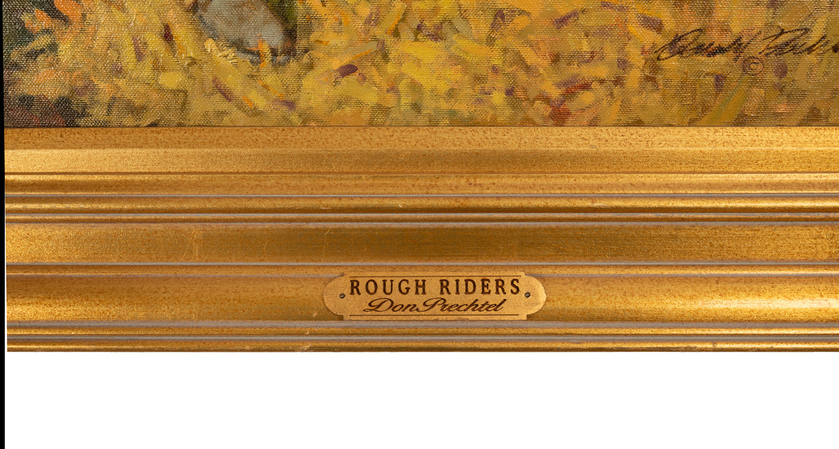 Western Cowboy Oil on Canvas Spanish American War "Rough Riders" Don Prechtel