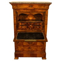 Antique French Louis Philippe Burr Walnut Secrétaire à Abattant Desk Chest 1840