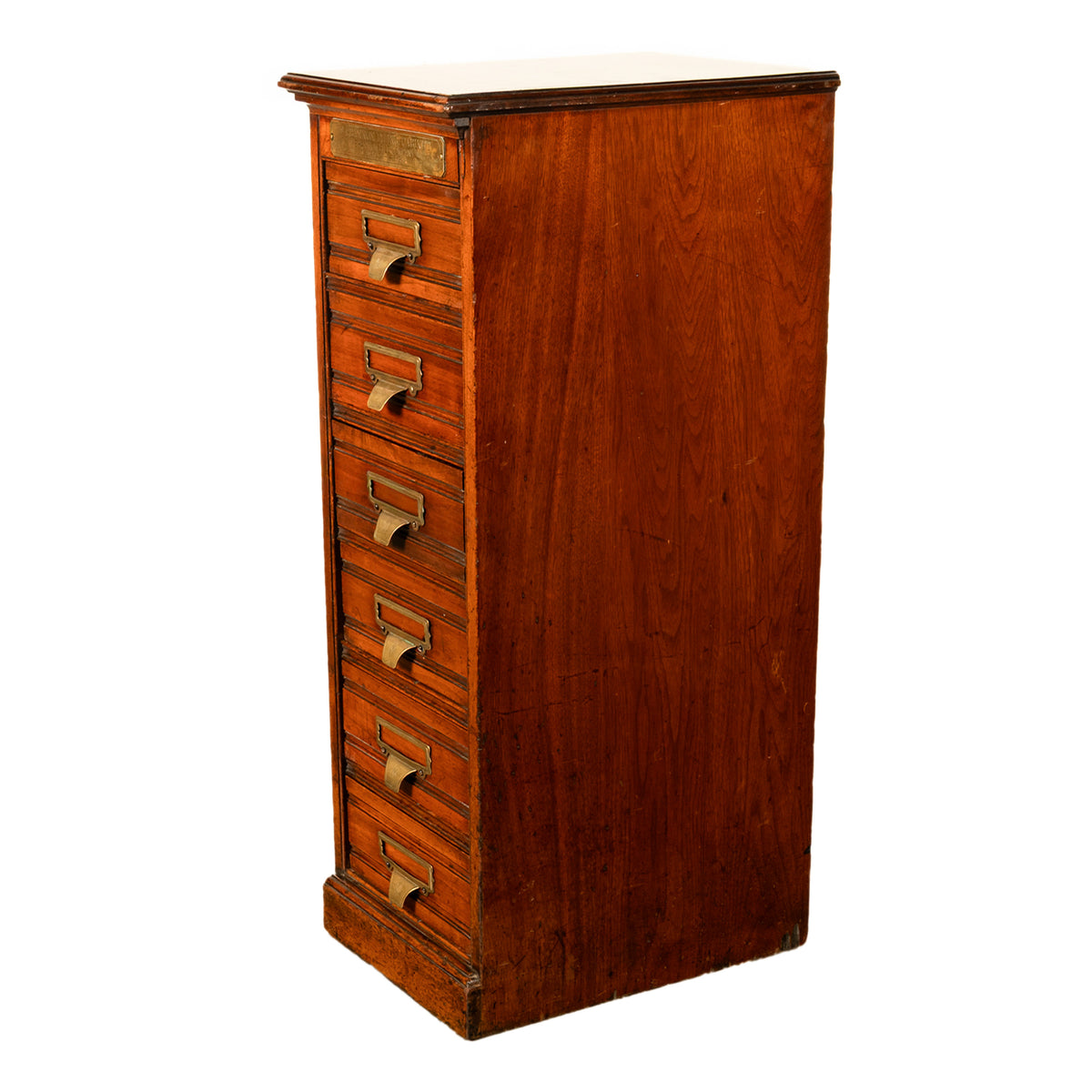 Antique Edwardian Walnut Six Drawer Shannon Filing Cabinet Co New York 1910