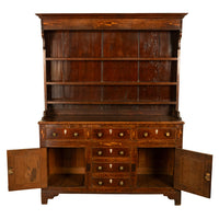Antique 18th Century Georgian Oak Inlaid Welsh Dresser Plate Rack Sideboard 1780