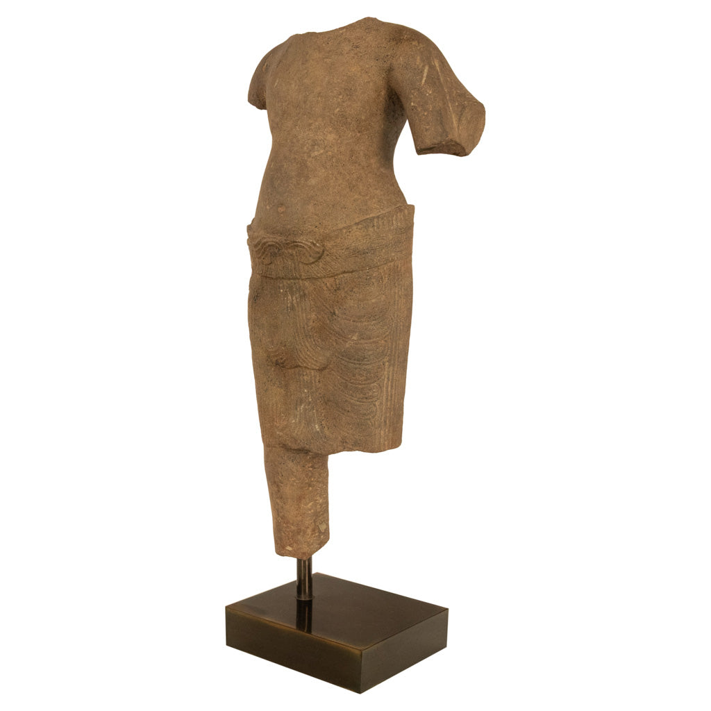 Ancient Cambodian Khmer Angkor Wat Sandstone Statue of Vishnu 12th Century CE