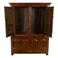 Antique 18th Century Welsh Oak Press Livery Housekeepers Cupboard Cabinet 1750
