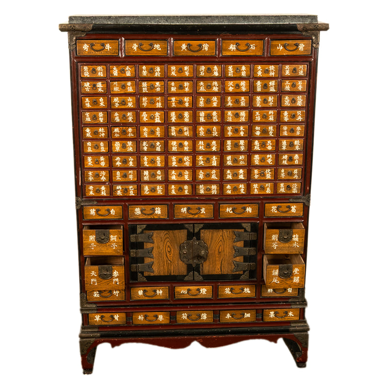 Antique Korean Elm Medicine Apothecary Cabinet Chest 88 Drawers Yakjang 1920