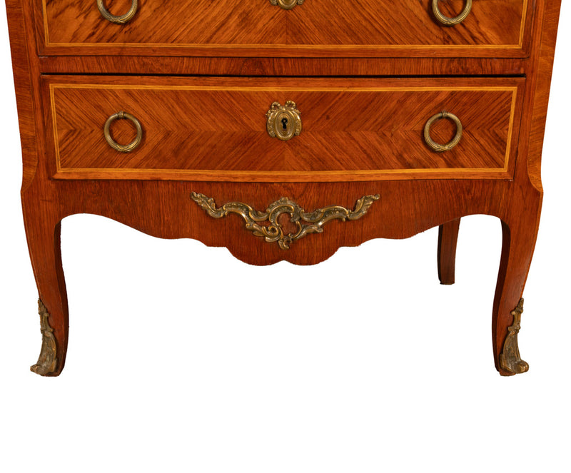 Pair Antique French Semainier Ormolu Marble Chests of Drawers by Kahn & Cie 1895