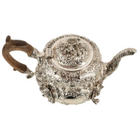 Antique George III Sterling Silver Rococo Teapot London John Wakefield 1819