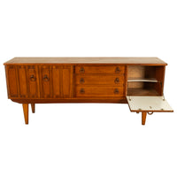 Mid Century Modern Danish Style Teak Credenza Sideboard Buffet Bar Cabinet 1960s