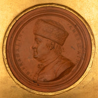 Antique 18th Century Political Terracotta Portrait Medallion Benjamin Franklin Jean Baptiste Nini 1777