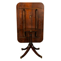 Antique Tilt Top Georgian Regency Mahogany Pedestal Breakfast Dining Table 1810