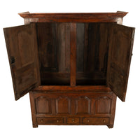 Antique 18th Century Welsh Oak Press Livery Housekeepers Cupboard Cabinet 1750