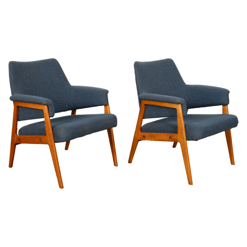 Pair Danish MId Century Modern Arm Chairs Karl-Erik Ekselius for JOC Möbler 1960
