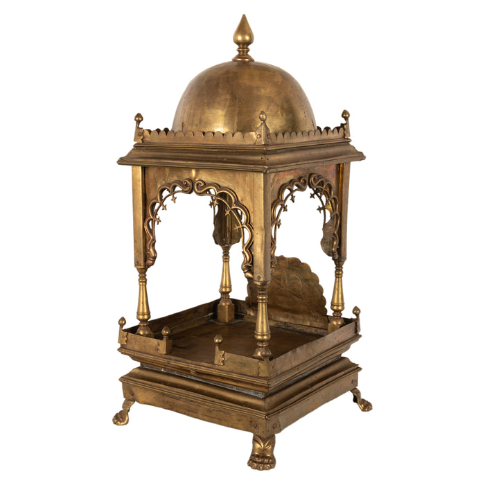 Large Antique East Indian Brass Hindu Altar Temple Statue Shrine Mandir 1880