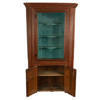 Antique American Painted Pine Federal Country Corner Cabinet Pennsylvania 1820