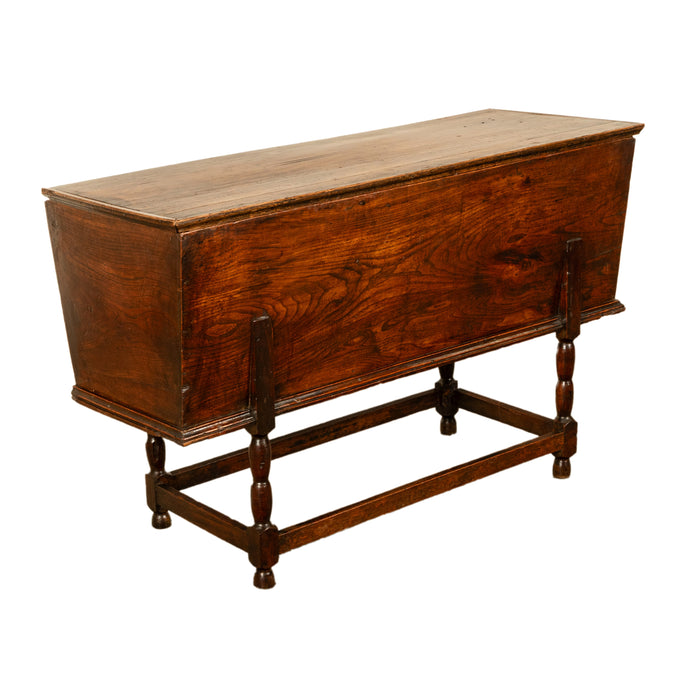 Antique Georgian Country 18th Century Elm Dough Bin Baker's Table Chest 1780