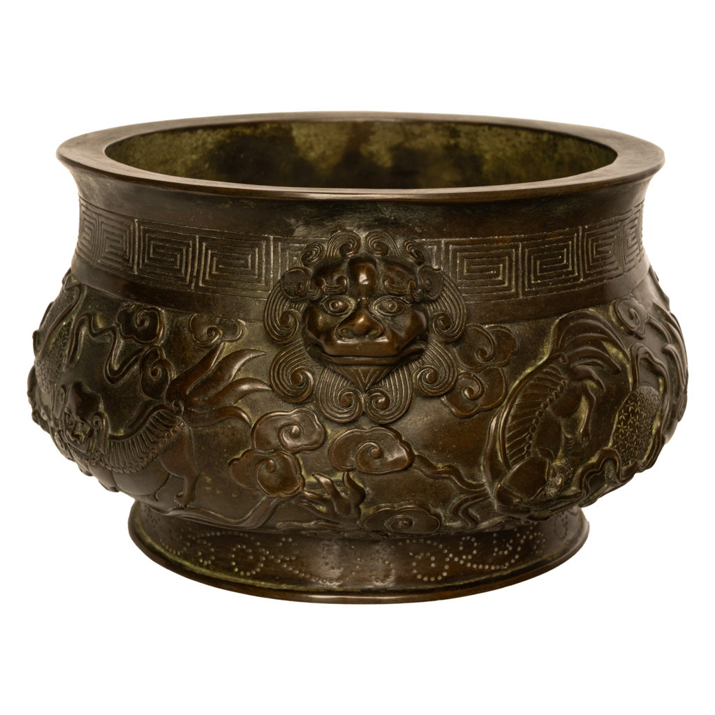 Antique 18th Century Cast Bronze Chinese Qing Dynasty Censer Xuande Mark, Circa 1780