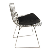 Pair Mid Century Modern Knoll Studio Steel Side Chairs & Pads Harry Bertoia 1970
