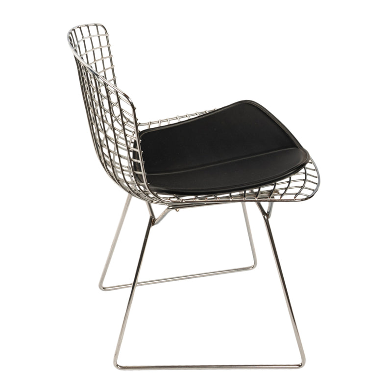 Pair Mid Century Modern Knoll Studio Steel Side Chairs & Pads Harry Bertoia 1970