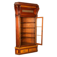 Antique Monumental Victorian Mansion Eastlake Fir Corner Cupboard Cabinet Oregon,  circa 1882