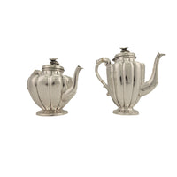 Fine Antique Art Deco Sterling Silver L. Maciel Mexican 3 Piece Tea & Coffee Set 1935 2834 grams.