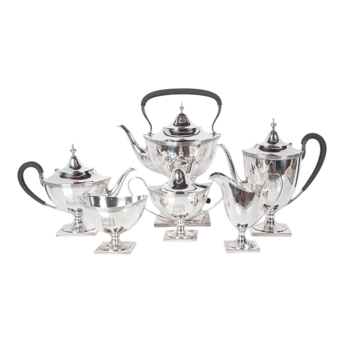 Antique American Art Deco Sterling Silver Tea Coffee Service Richard Dimes 1925