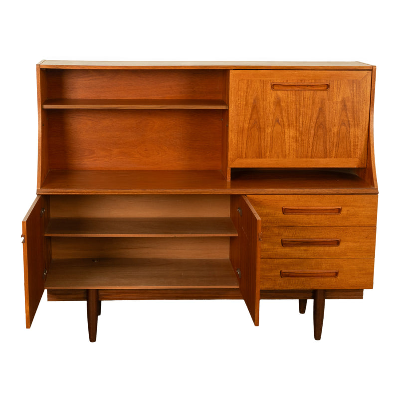 Mid Century Modern Danish Style Teak Credenza Bar Sideboard Buffet G Plan 1960s