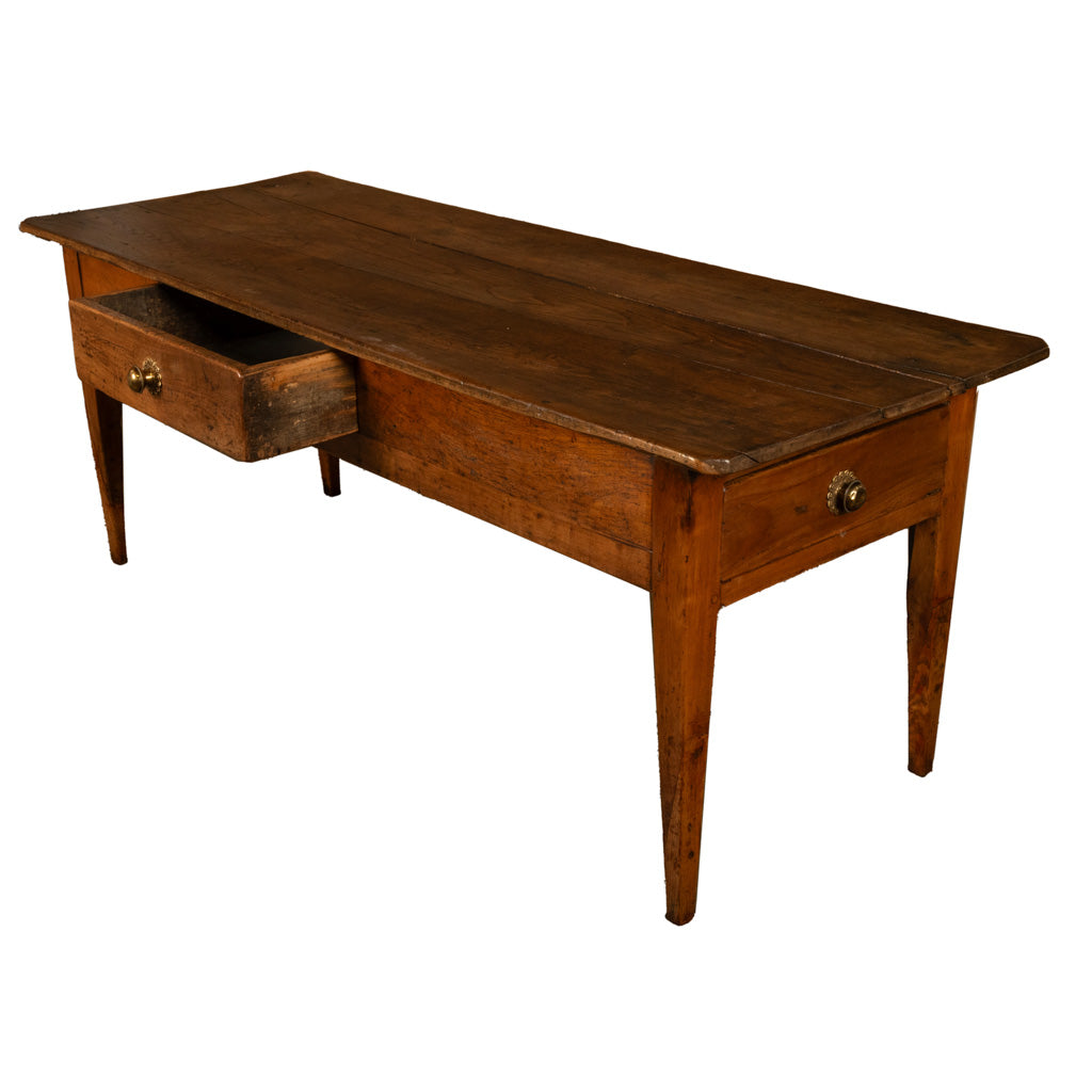 Antique Early 19th Century French Provincial Farmhouse Fruitwood Serving Kitchen Table 1820