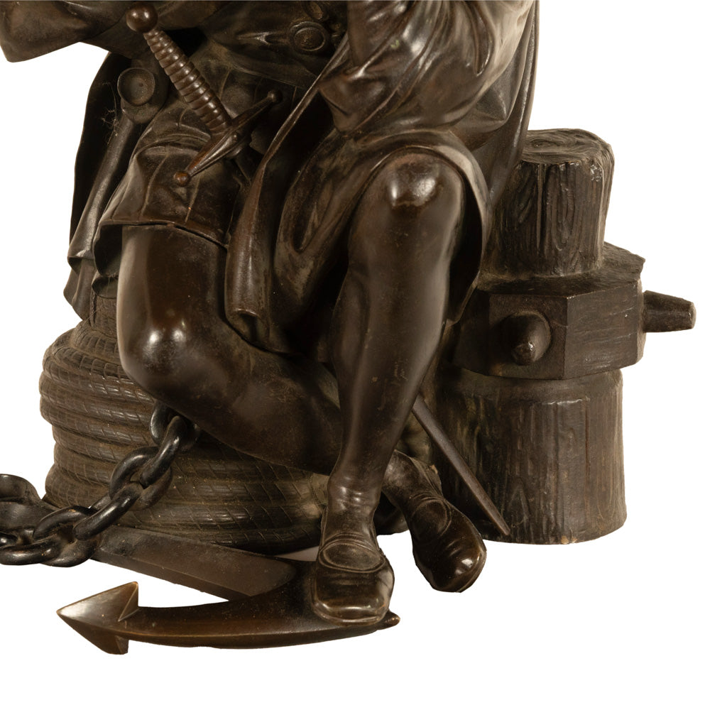 Fine Antique French School Bronze Sculpture Statue of Christopher Columbus 1870