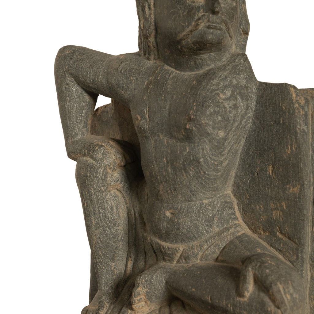 Ancient Gandhara Buddhist Carved Schist Statue of Atlas Kushan Empire 300 AD