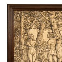 16thCentury German Northern Renaissance Woodcut Print Adam & Eve Baron Von Lanna by Hans Burgkmair the Elder, 1525