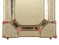 Antique Style Italian Handmade Murano Venetian Etched Glass Mirror Fratelli Tosi