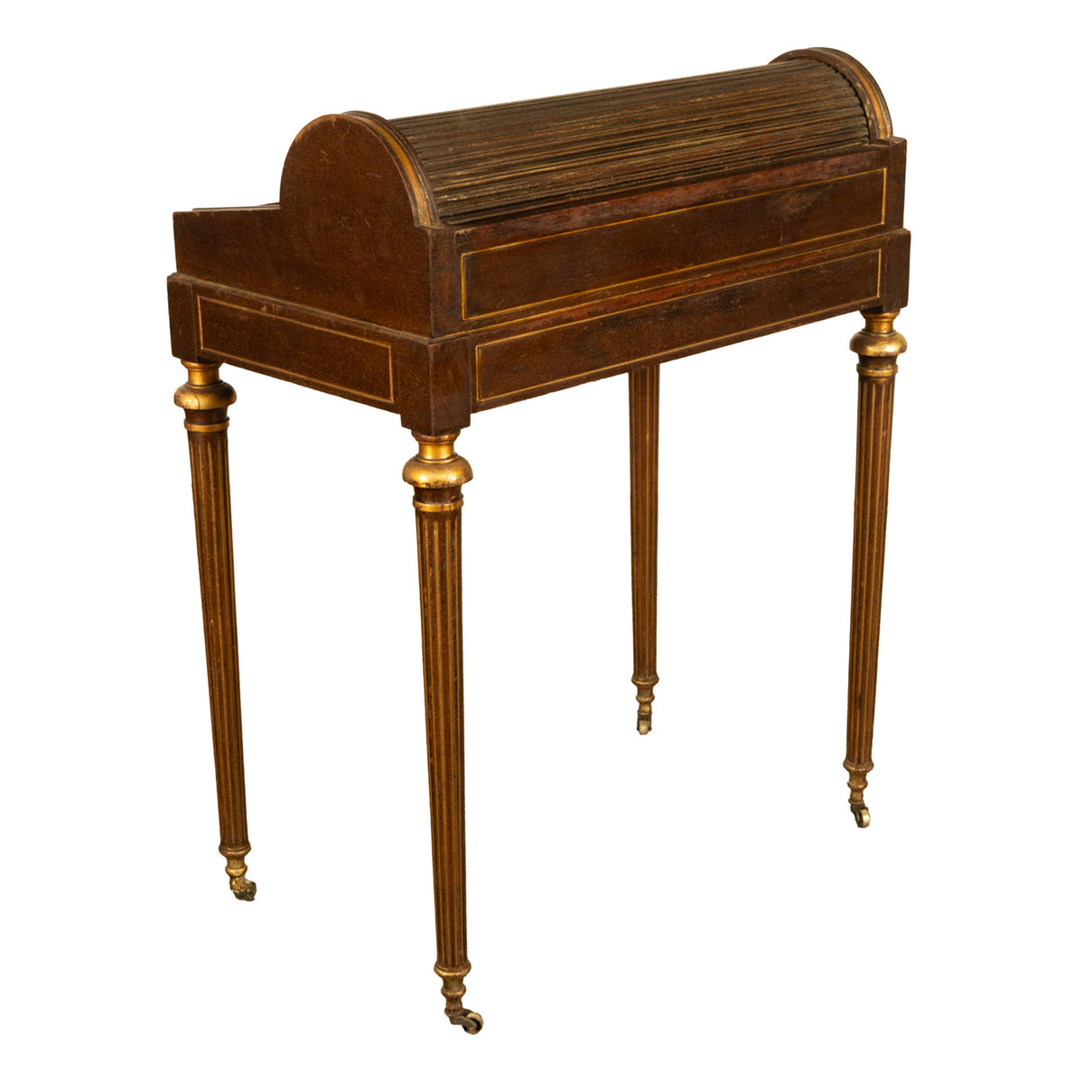 Antique 19th Century French Gilded & Painted Cylinder Desk by Paul Sormani 1875