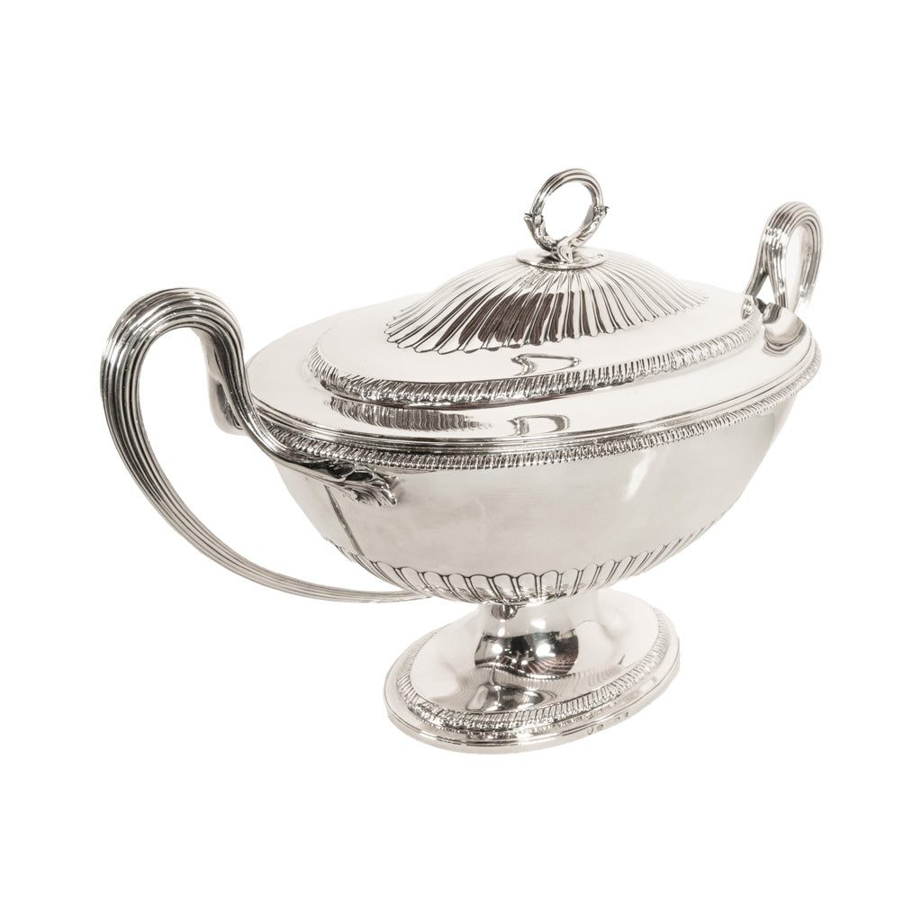 Antique George III Sterling Silver Soup Tureen Cover Benjamin Laver London 1787
