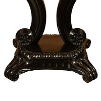 Antique Ceylonese Carved Rosewood Ebony Ivory Silver Specimen Inlaid Table 1850