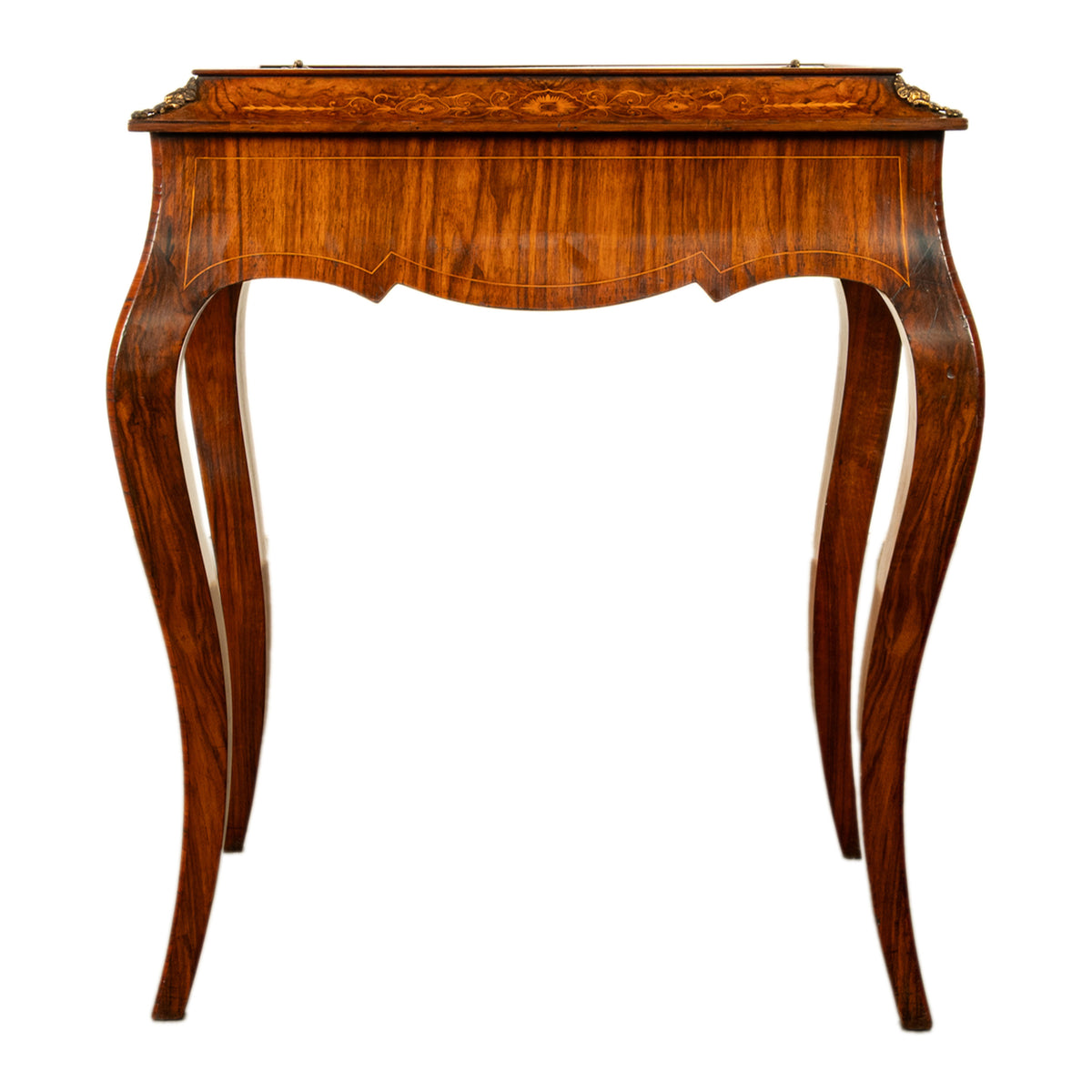 Antique French Marquetry Rosewood & Ormolu Jardiniere Wine Celarette Table 1860