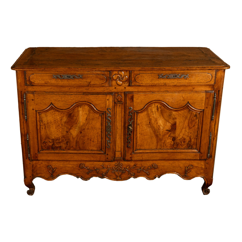 Antique 18th C French Provincial Louis XV Carved Walnut Sideboard Buffet 1780