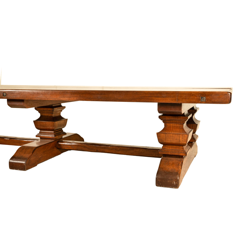 Antique 19th Century Monumental Italian Walnut Refectory Dining Table Circa 1820, Seats 16+