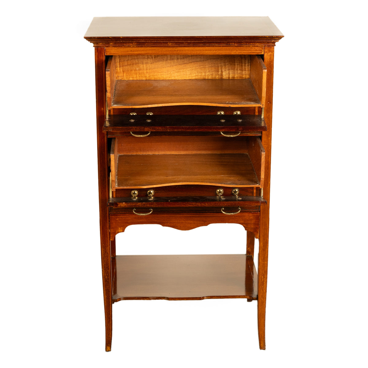 Antique Edwardian Sheraton Inlaid Mahogany Sheet Music File Cabinet Chest 1900