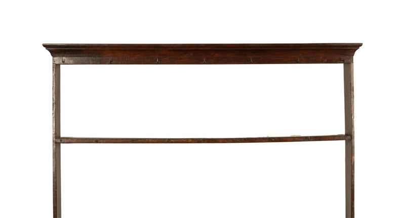 Antique 18th C George III Country Welsh Oak Dresser Plate Rack & Pot Board 1790