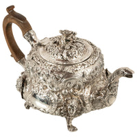 Antique George III Sterling Silver Rococo Teapot London John Wakefield 1819