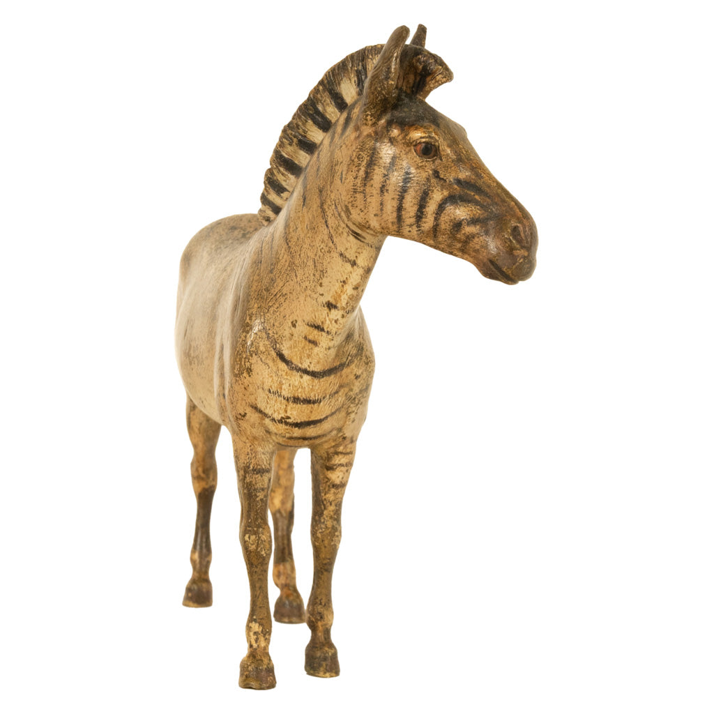 Antique Austrian Franz Bergman Cold Painted Bronze Zebra Quagga Sculpture Statue, 1900