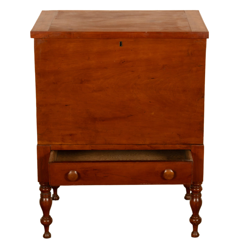 Antique American Federal Sheraton Middle Tennessee Cherry Plantation Sugar Chest 1820