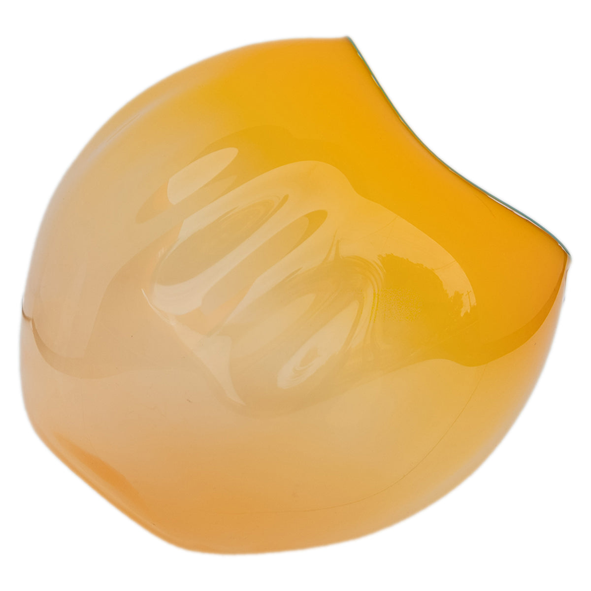 Dale Chihuly Hand-Blown Mango & Teal Lip Glass Basket Sculpture Signed & Dated, 2000