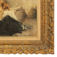Antique Italian Realism Verismo Oil on Canvas Painting Female Nude Ex-Christie's by Antonio Mancini, 1890