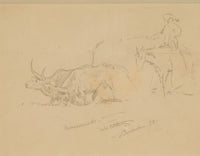 Two American Old West Watercolor Painting Ink & Pencil Drawings Cowboy Horses by Edward (John Edward) Borein, 1898