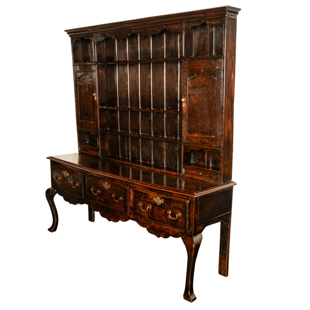 Antique All Period Georgian Queen Anne Carved Oak Welsh Dresser Plate Rack 1750